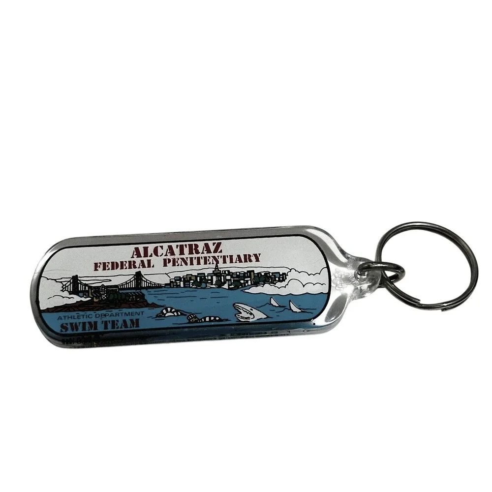 Alcatraz Swim Team Keychain‎ Unisex OS Blue Excellent Vintage Souvenir